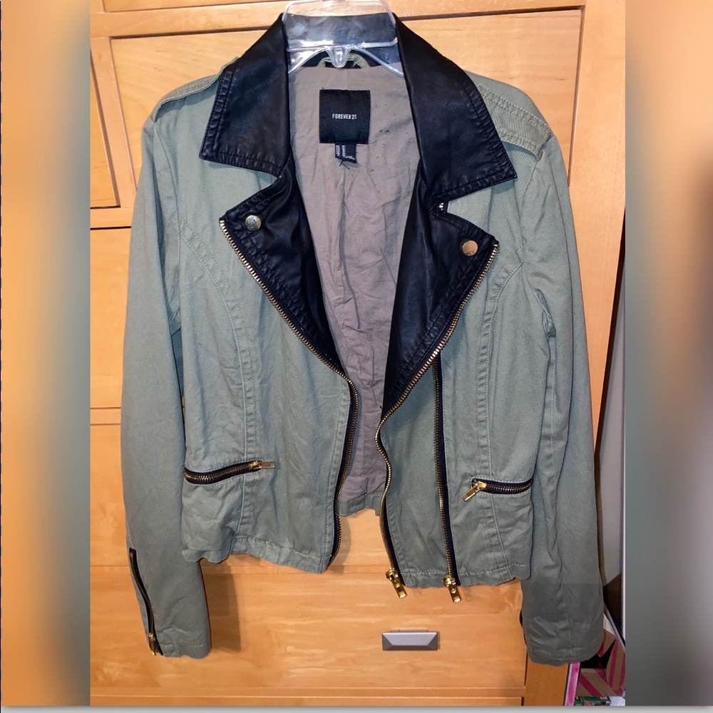 Olive Green & Black Lightweight Jacket